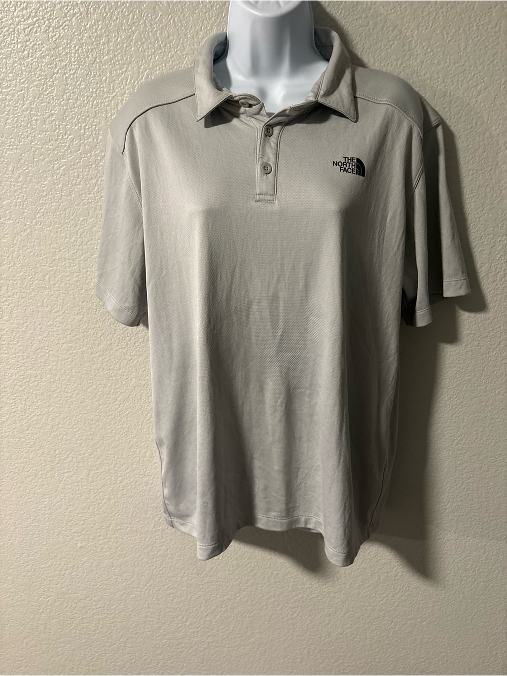The North Face Men’s Polo in Grey with Black Logo